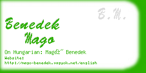 benedek mago business card